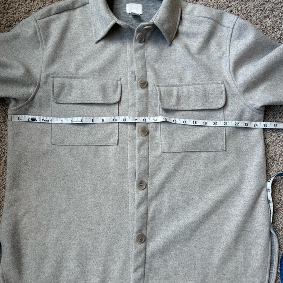 H&M Women’s Jersey Shirt Jacket Shacket in Light Beige Melange Medium - Picture 9 of 14